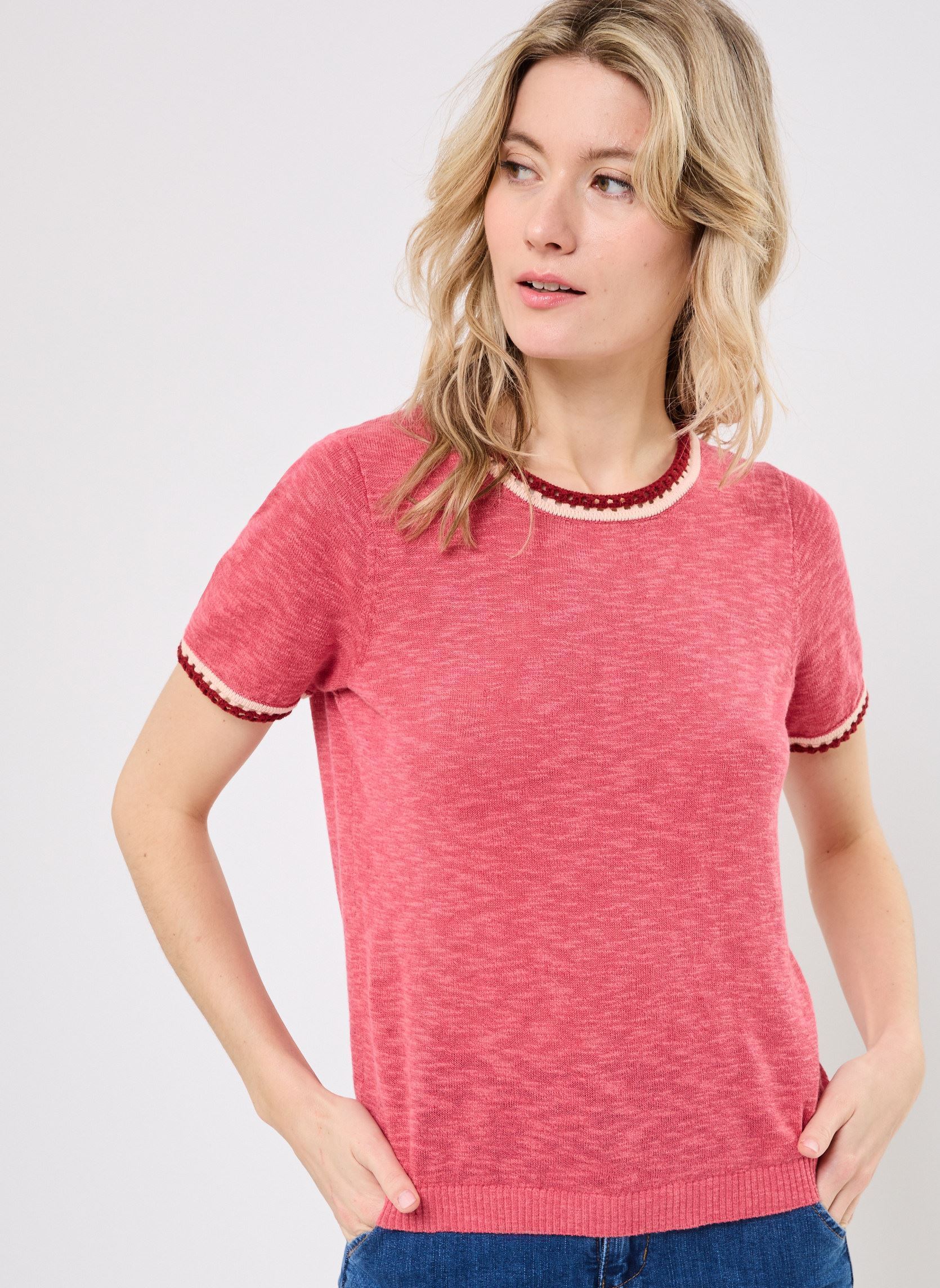 Tee-shirts manches courtes MADI femme rose La Petite Etoile Tee-shirts manches courtes MADI femme rose 44-FRAISE ECRASEE