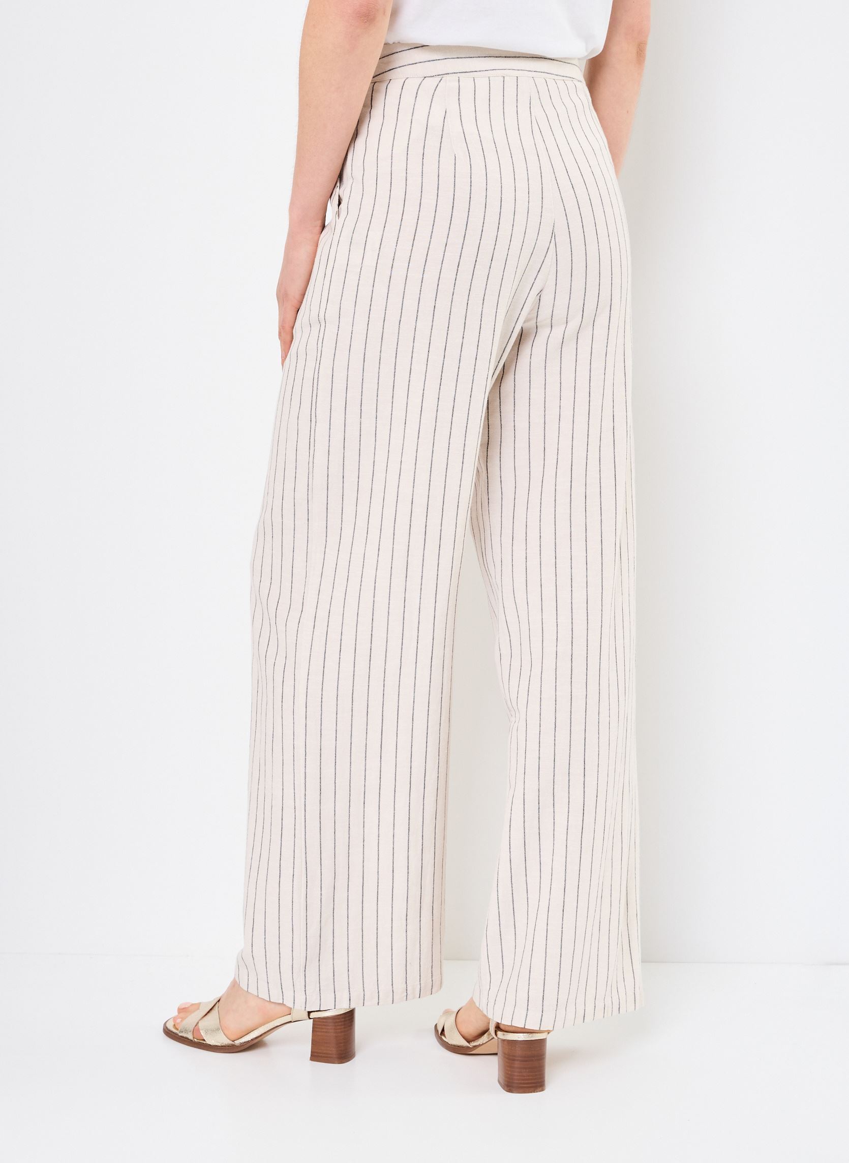 Pantalons larges PAULINE femme blanc La Petite Etoile Pantalons larges PAULINE femme blanc 11-RAYURE