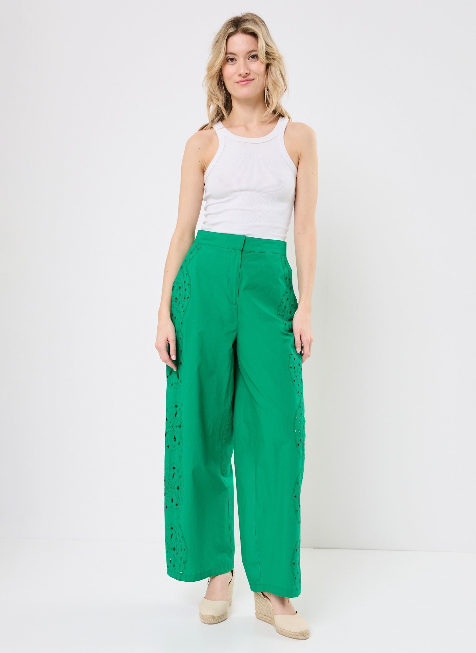 Pantalons larges PHILENA femme vert La Petite Etoile Pantalons larges PHILENA femme vert 30-VERT