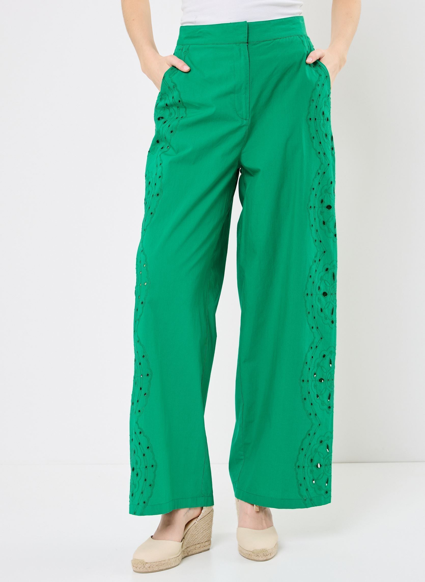 Pantalons larges PHILENA femme vert La Petite Etoile Pantalons larges PHILENA femme vert 30-VERT