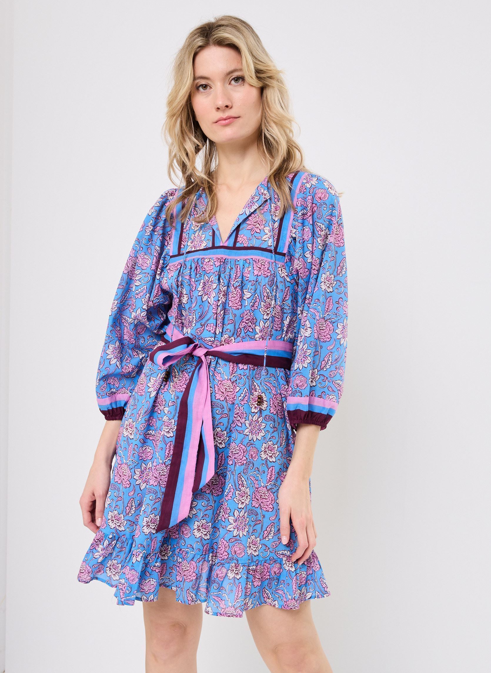 Robe fourreau midi fleurie coquelicot en soie Boden taille 12