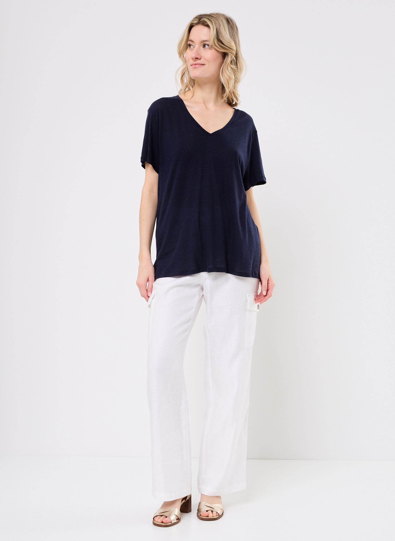 Tee-shirts manches courtes THANA femme bleu La Petite Etoile Tee-shirts manches courtes THANA femme bleu 25-MARINE