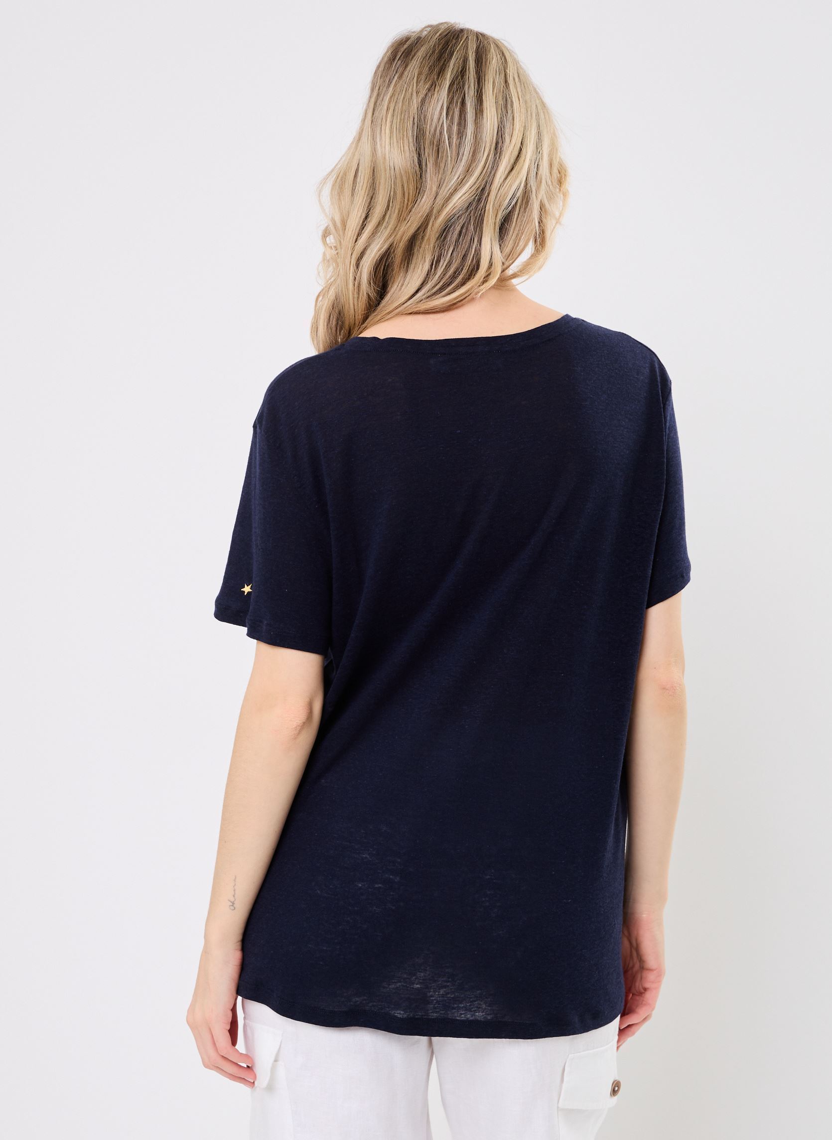 Tee-shirts manches courtes THANA femme bleu La Petite Etoile Tee-shirts manches courtes THANA femme bleu 25-MARINE