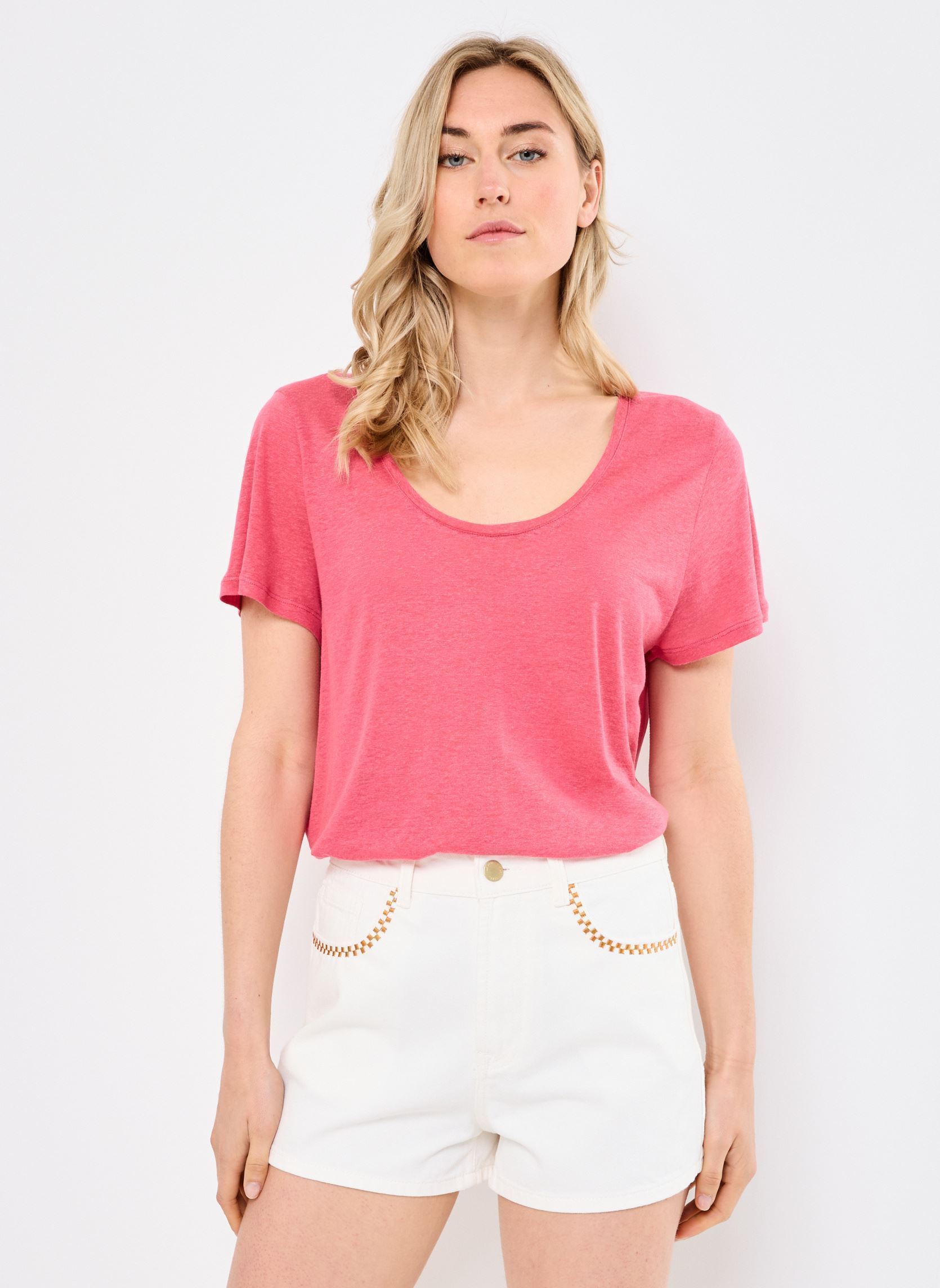 Tee-shirts manches courtes TIA femme rose La Petite Etoile Tee-shirts manches courtes TIA femme rose 40-ROSE