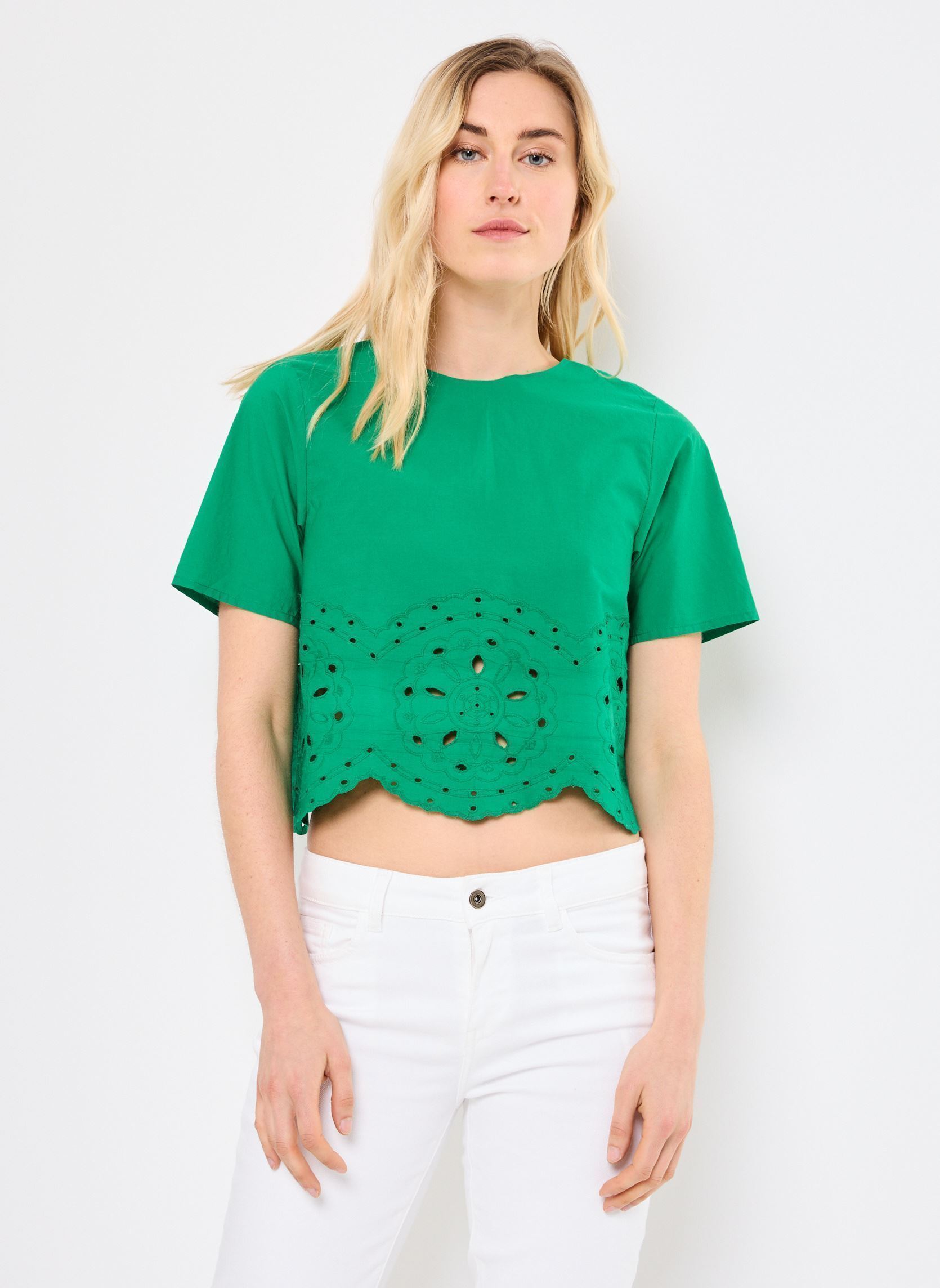Tee-shirts manches courtes TYNA femme vert La Petite Etoile Tee-shirts manches courtes TYNA femme vert 30-VERT