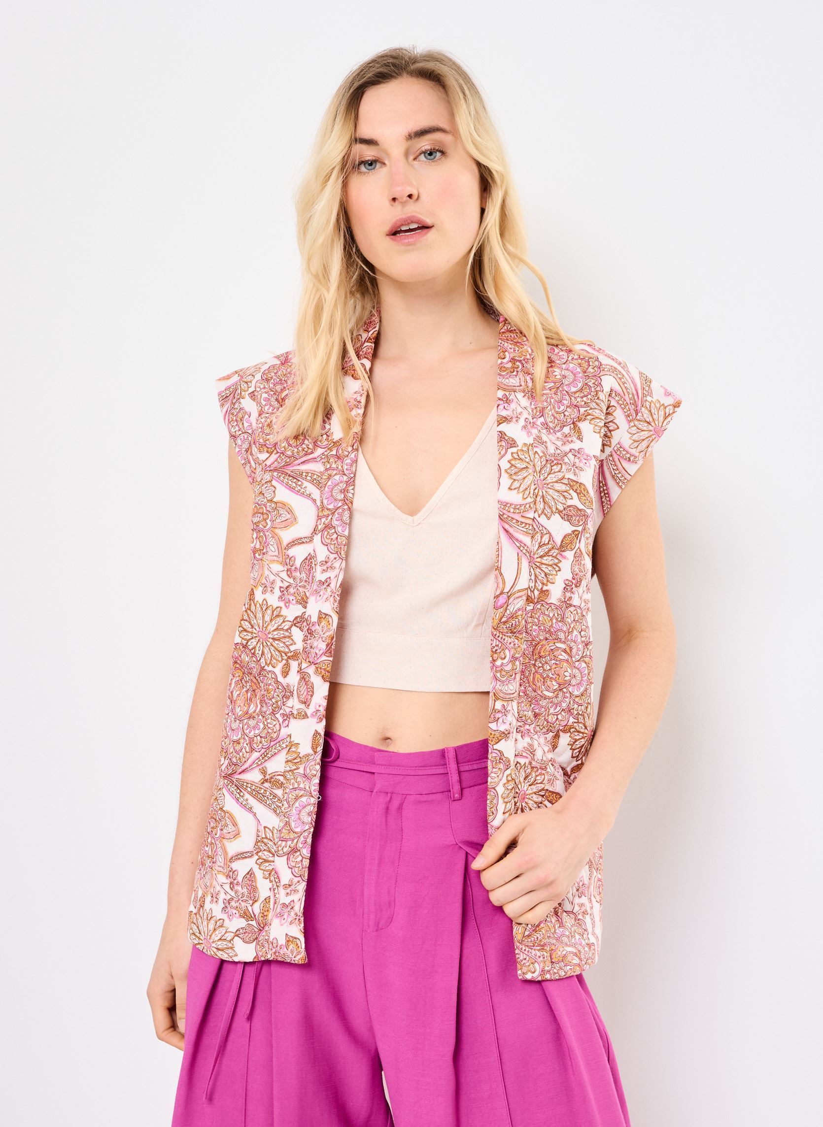 Vestes sans manches VALMA femme multicolore La Petite Etoile Vestes sans manches VALMA femme multicolore 41-BOUQUET