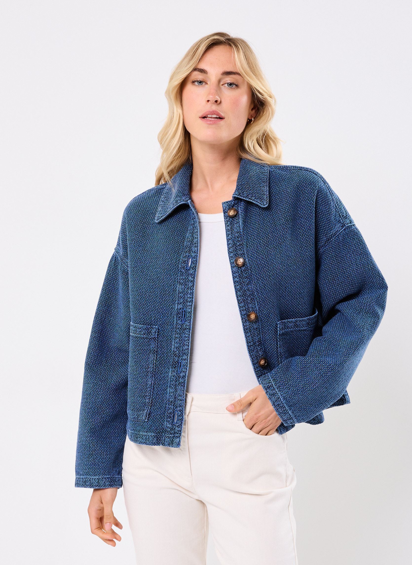Jeansjacken VIRGINIE damen blau La Petite Etoile Jeansjacken VIRGINIE damen blau 20-BLEU DOT