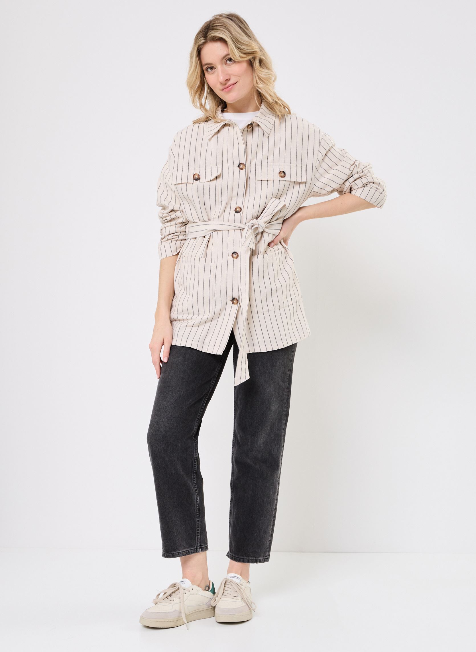 Vestes VOLCA femme blanc La Petite Etoile Vestes VOLCA femme blanc 11-RAYURE