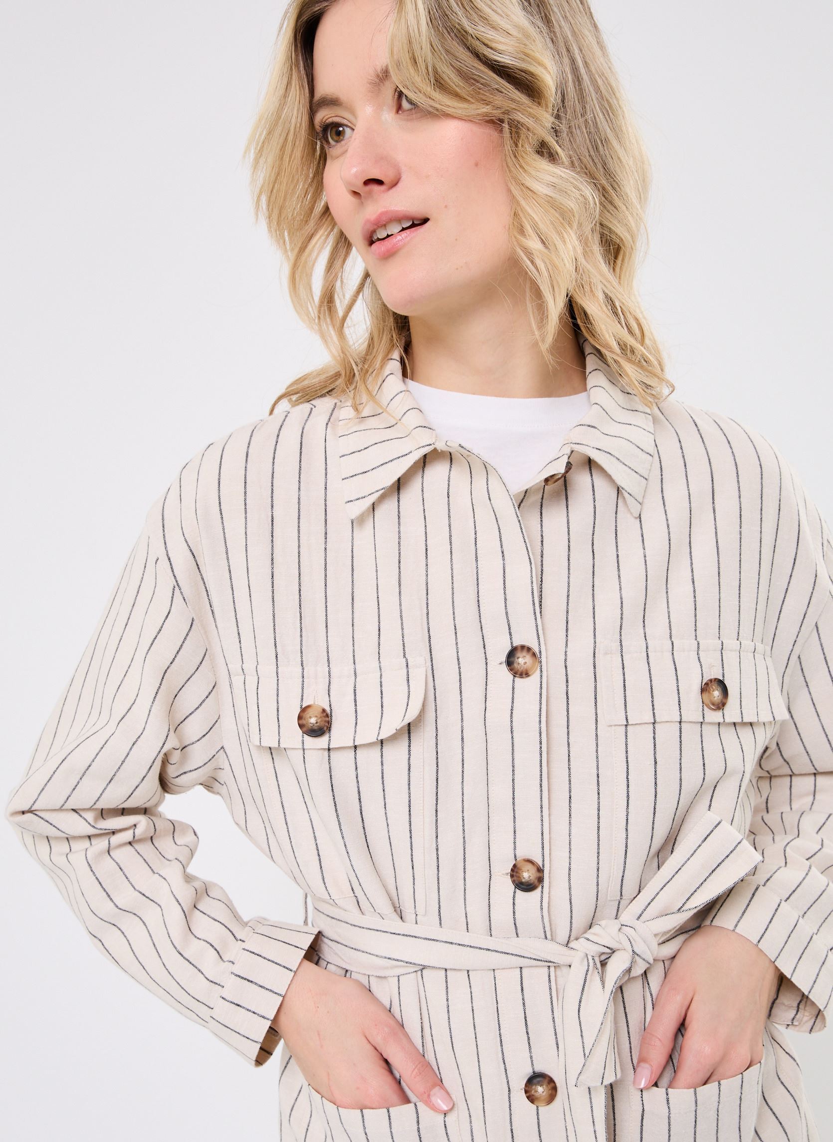 Vestes VOLCA femme blanc La Petite Etoile Vestes VOLCA femme blanc 11-RAYURE