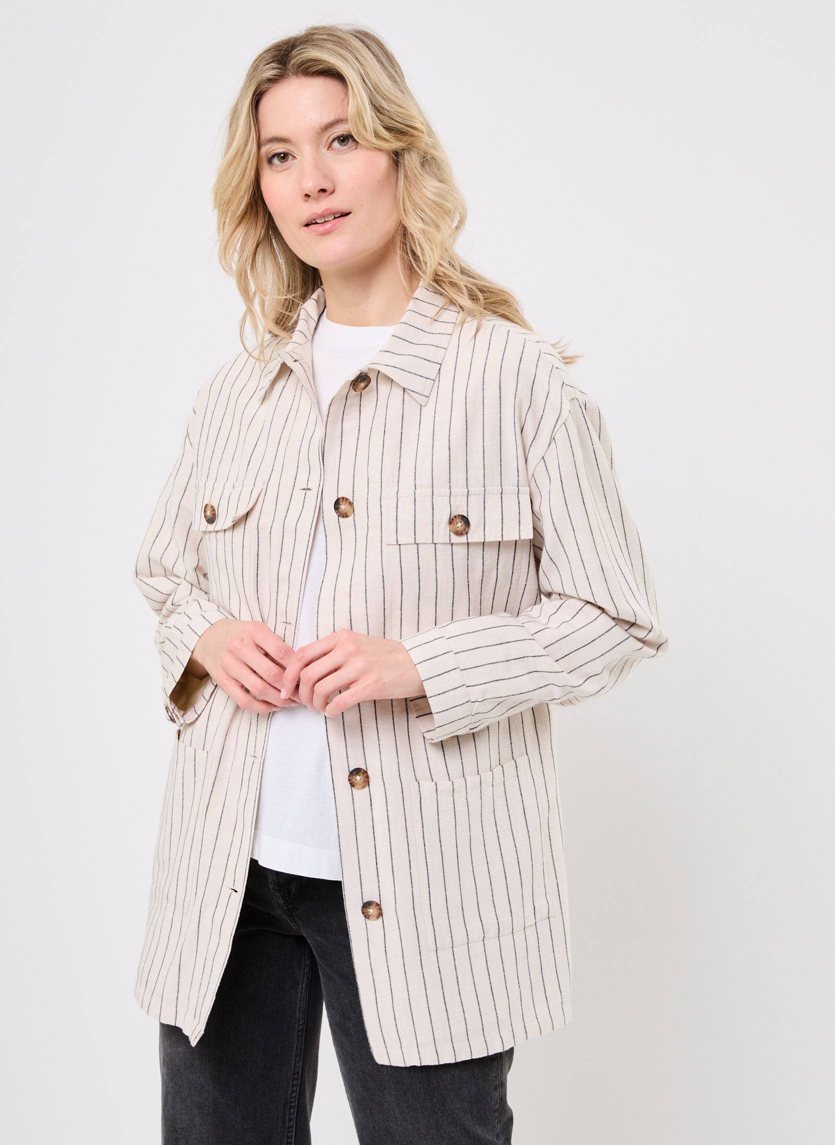 Vestes VOLCA femme blanc La Petite Etoile Vestes VOLCA femme blanc 11-RAYURE