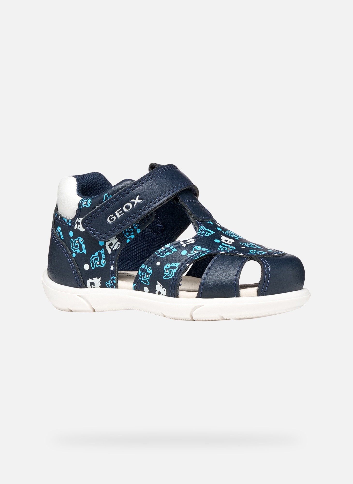 Sandales SANDAL ZAPITO BABY BOY garçon blanc Geox Sandales SANDAL ZAPITO BABY BOY garçon blanc Blanc & bleu