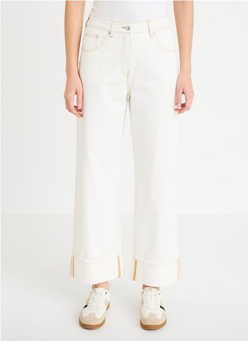 Cache Cache Jeans droit ISTANO-TURN femme blanc