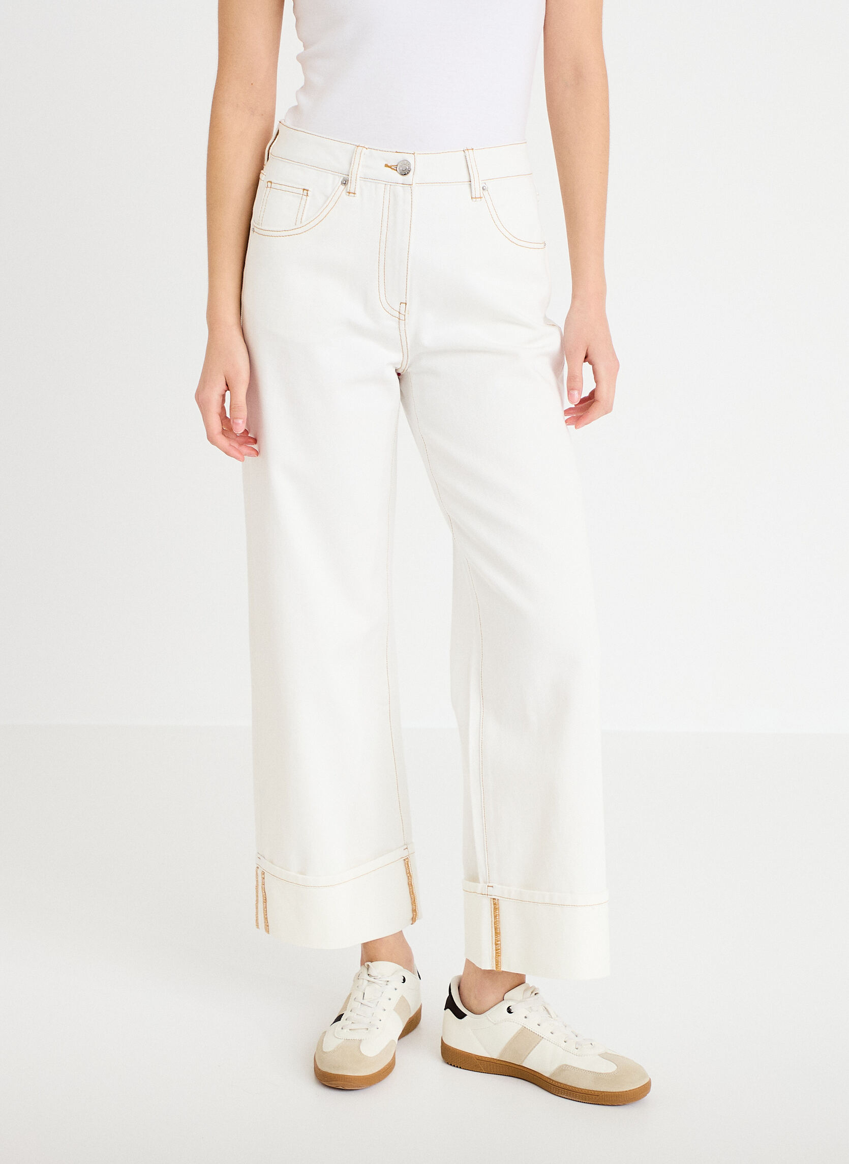 Jeans droit ISTANO-TURN femme blanc Cache Cache Jeans droit ISTANO-TURN femme blanc Blanc