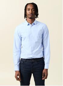 Chemises Chemises manches longues - FILAOPSLIMH homme bleu Bonobo Chemises Chemises manches longues - FILAOPSLIMH homme bleu Bleu