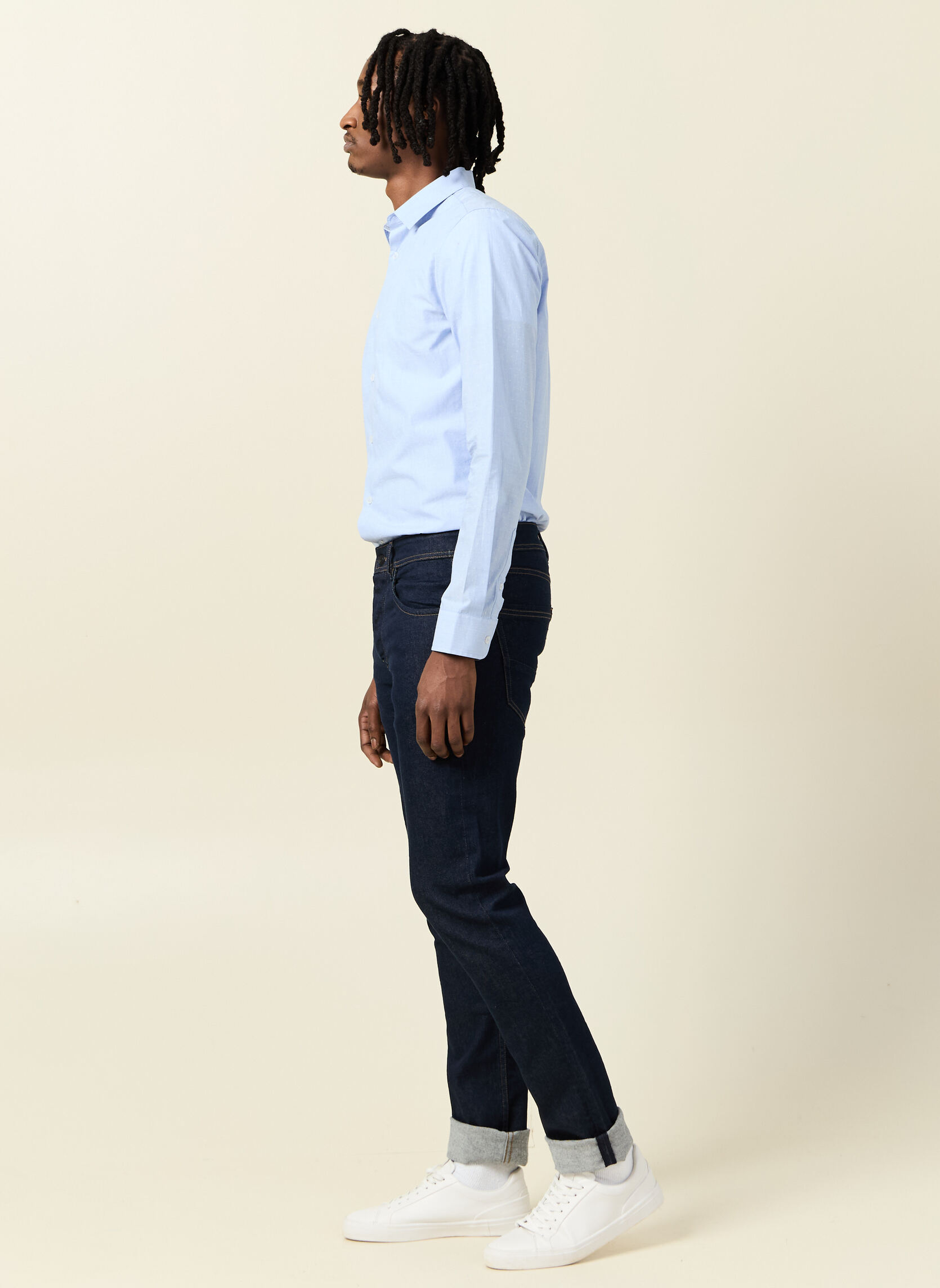 Chemises Chemises manches longues - FILAOPSLIMH homme bleu Bonobo Chemises Chemises manches longues - FILAOPSLIMH homme bleu Bleu