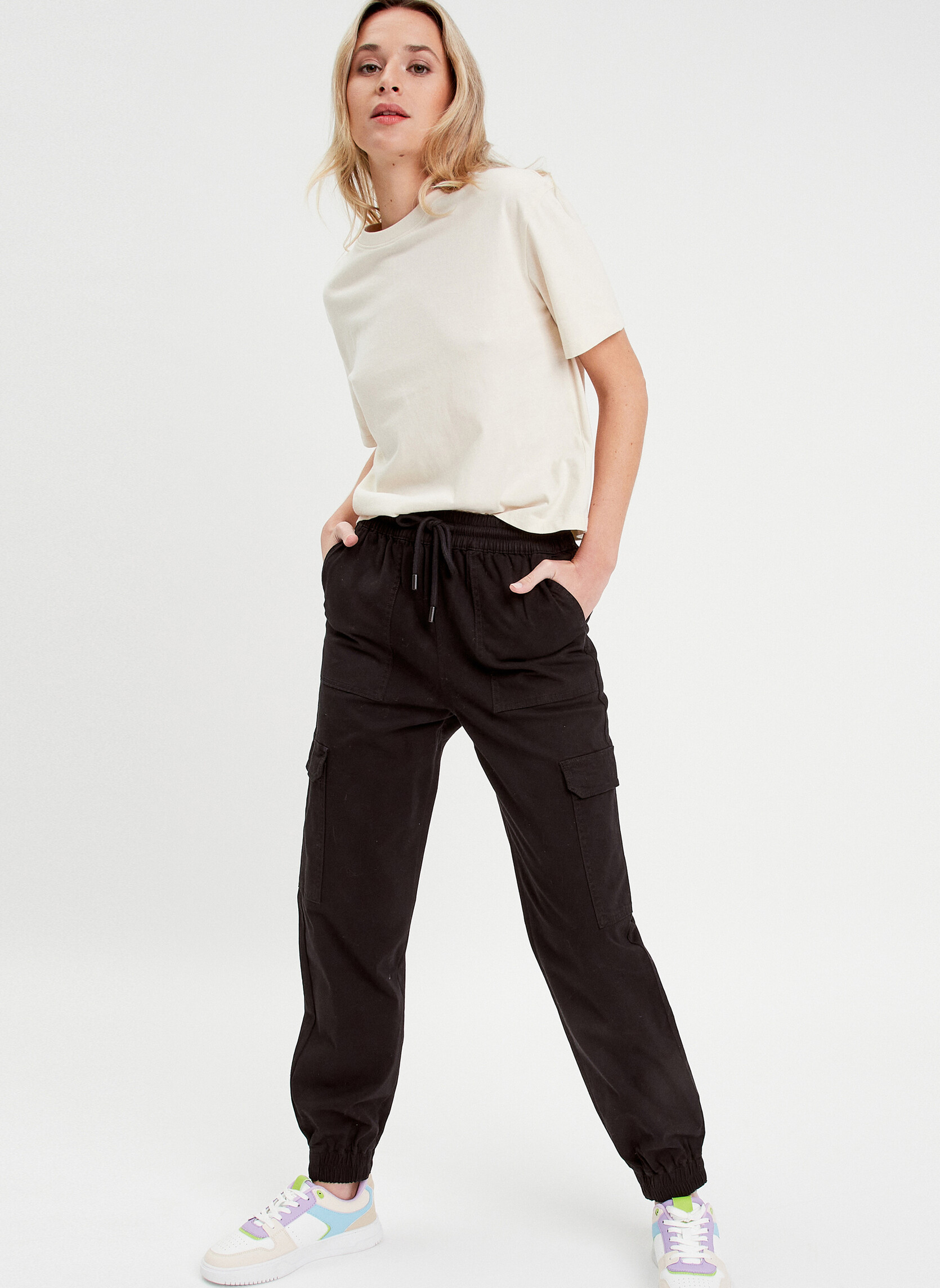 Pantalons droit CARGOWEEK2 femme noir Cache Cache Pantalons droit CARGOWEEK2 femme noir Noir