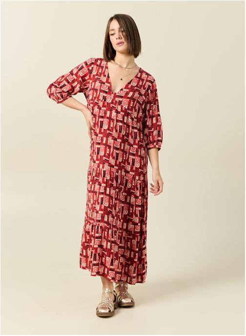 Bonobo Robes Robes longues - SONGROLF femme rouge
