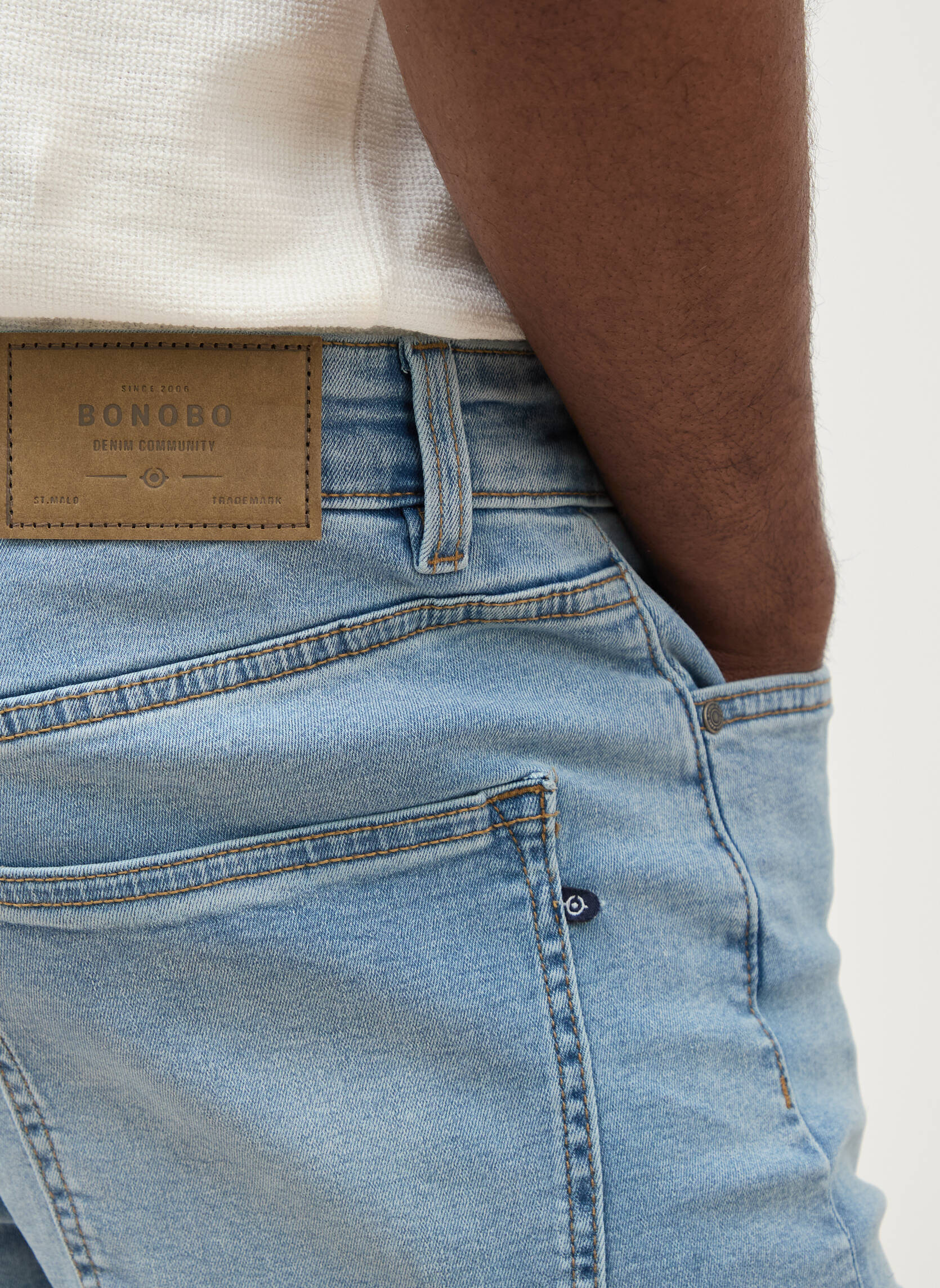 Jeans droit SOHO-BASIK25 homme bleu Bonobo Jeans droit SOHO-BASIK25 homme bleu Bleu clair