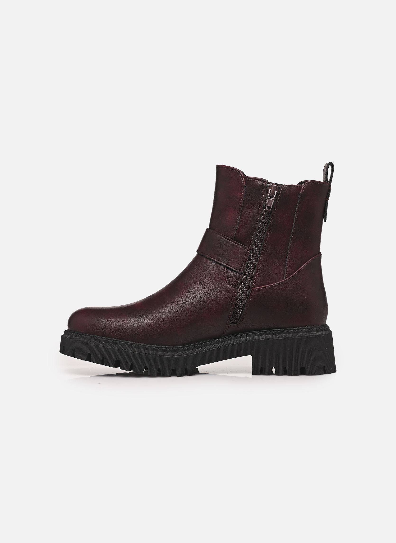 Bottines motardes Boots THIBIKE femme bordeaux MADE BY Bottines motardes Boots THIBIKE femme bordeaux BORDEAUX