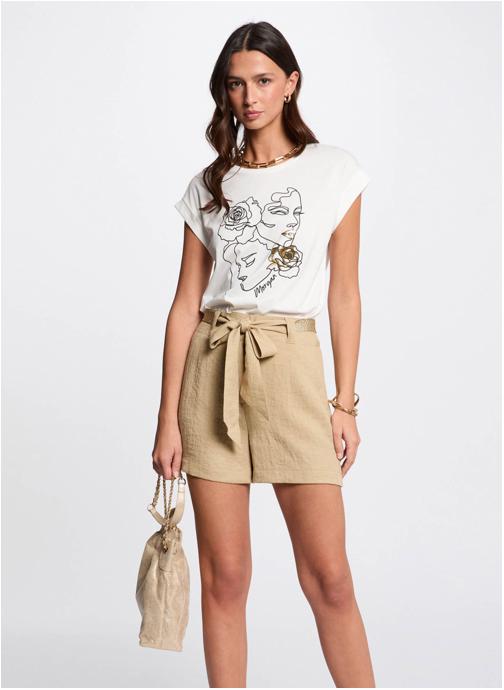 T-shirt Manches Courtes T-Shirt Femme Morgan Dentelle, Viscose