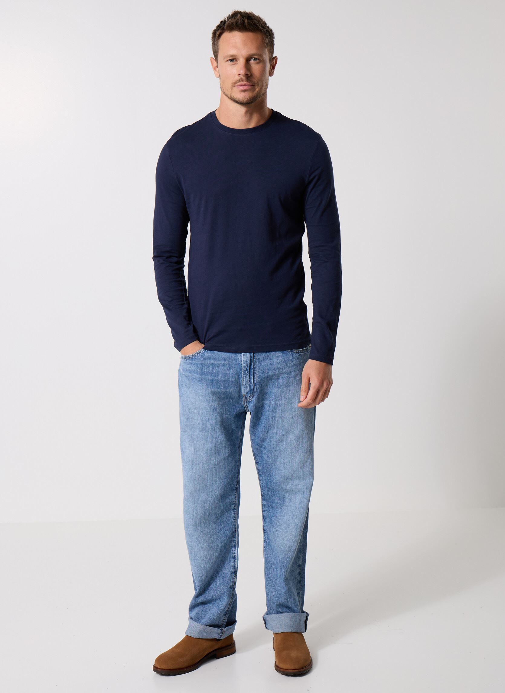 Langarm-T-Shirts TARUNI herren blau MADE BY Langarm-T-Shirts TARUNI herren blau Z**MARINE