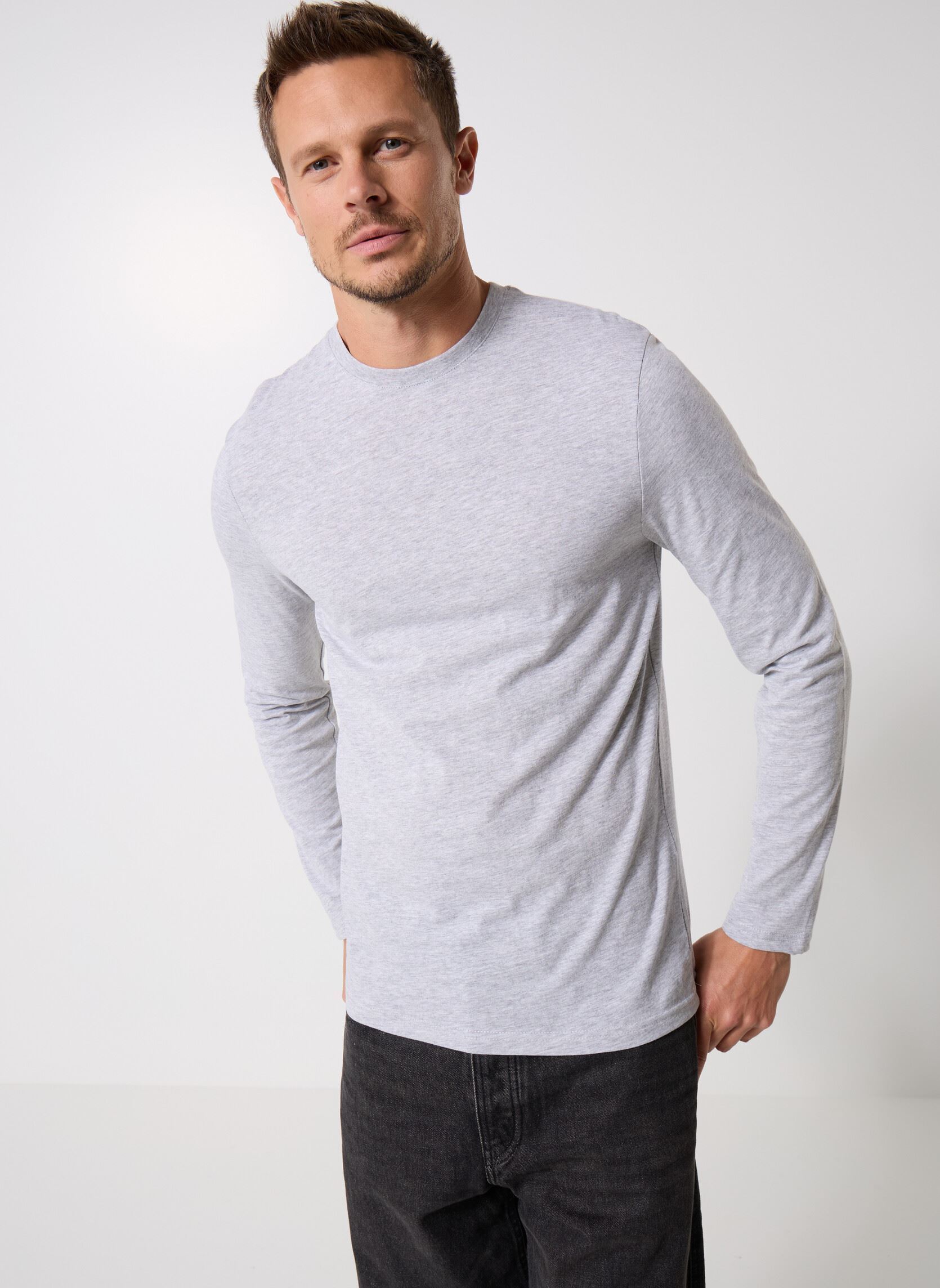 T-shirt a maniche lunghe TARUNI uomo grigio MADE BY T-shirt a maniche lunghe TARUNI uomo grigio GRIS