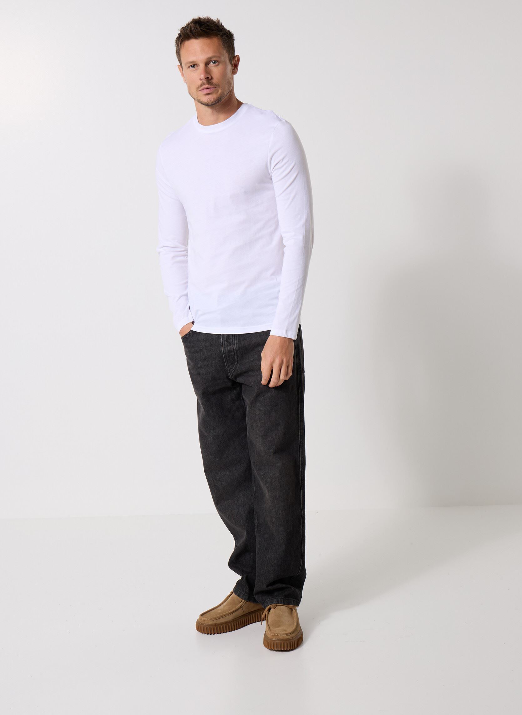 T-shirt a maniche lunghe TARUNI uomo bianco MADE BY T-shirt a maniche lunghe TARUNI uomo bianco Z*BLANC