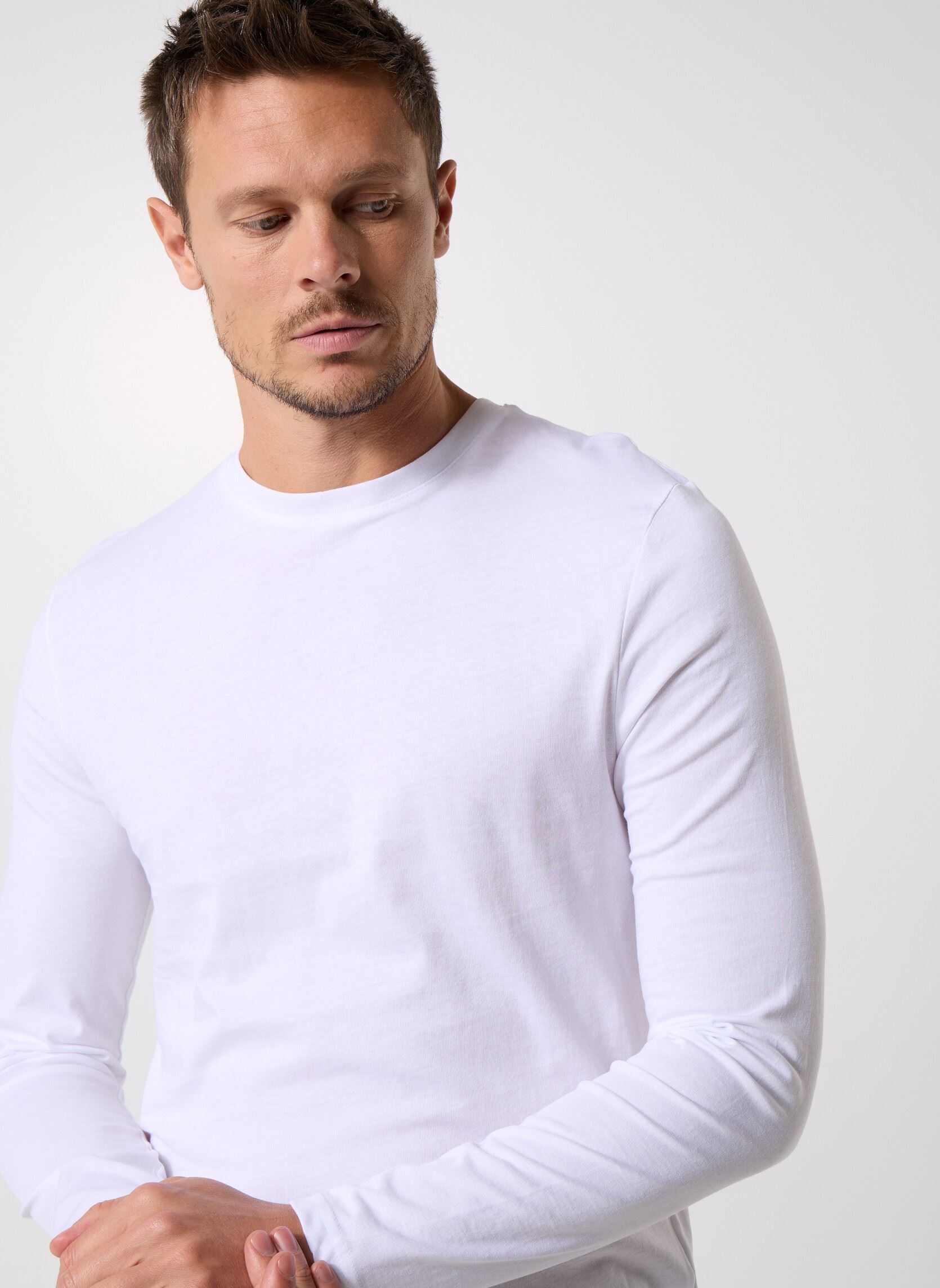 T-shirt a maniche lunghe TARUNI uomo bianco MADE BY T-shirt a maniche lunghe TARUNI uomo bianco Z*BLANC