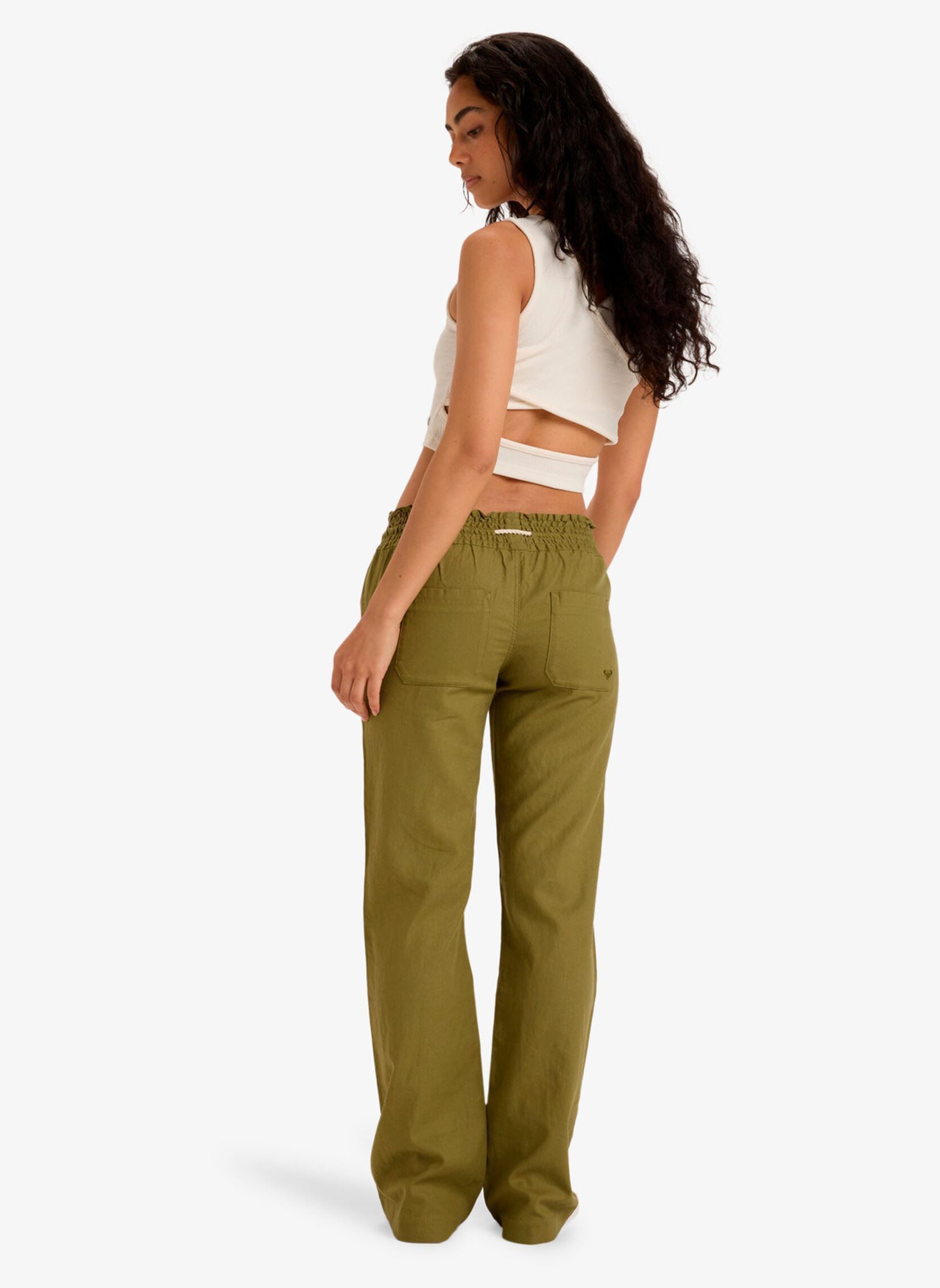 Weite Hosen OCEANSIDE PANT damen grün Roxy Weite Hosen OCEANSIDE PANT damen grün LODEN GREEN