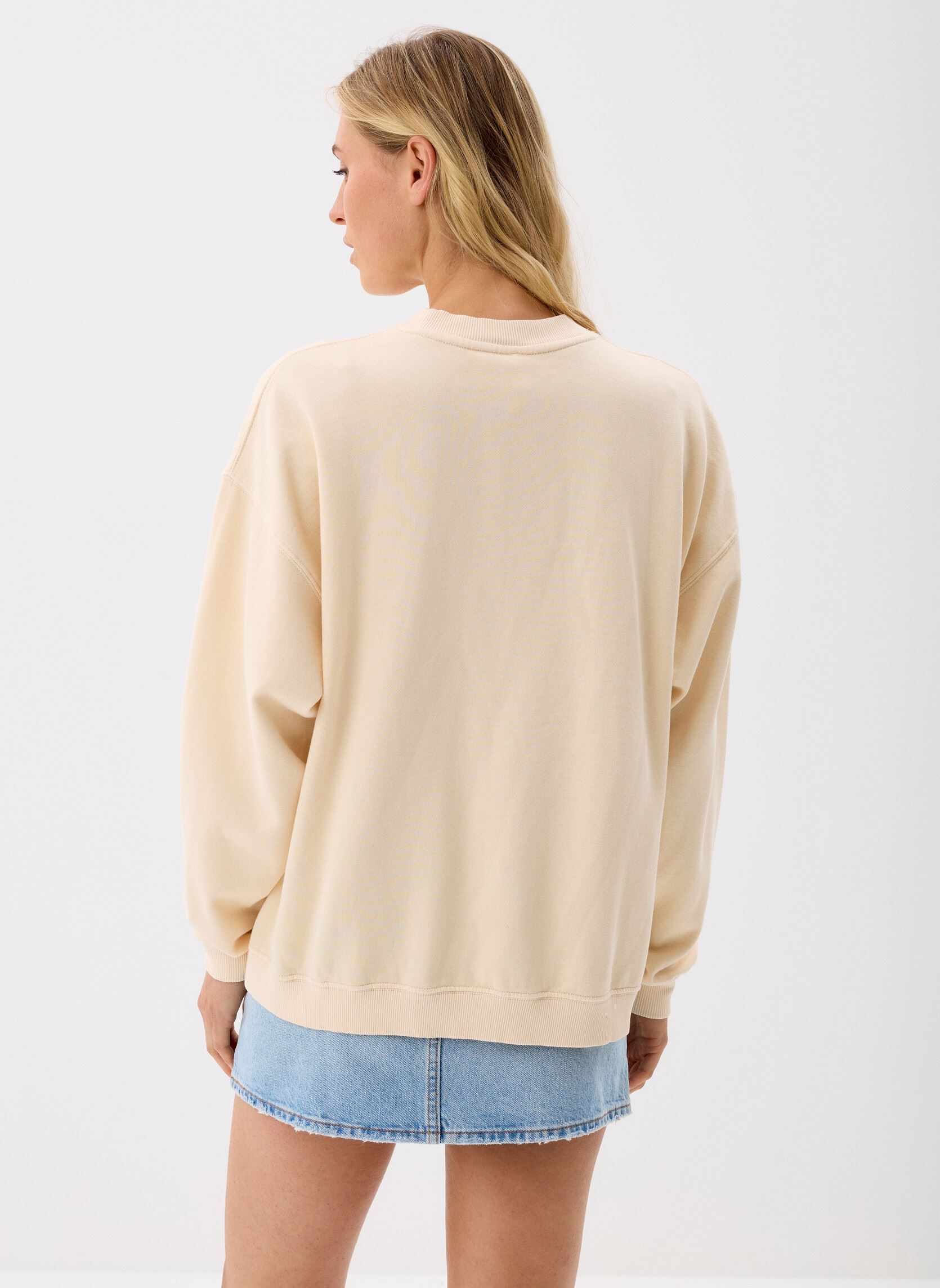Sweater LINEUP OS CREW dames beige Roxy Sweater LINEUP OS CREW dames beige PARCHMENT
