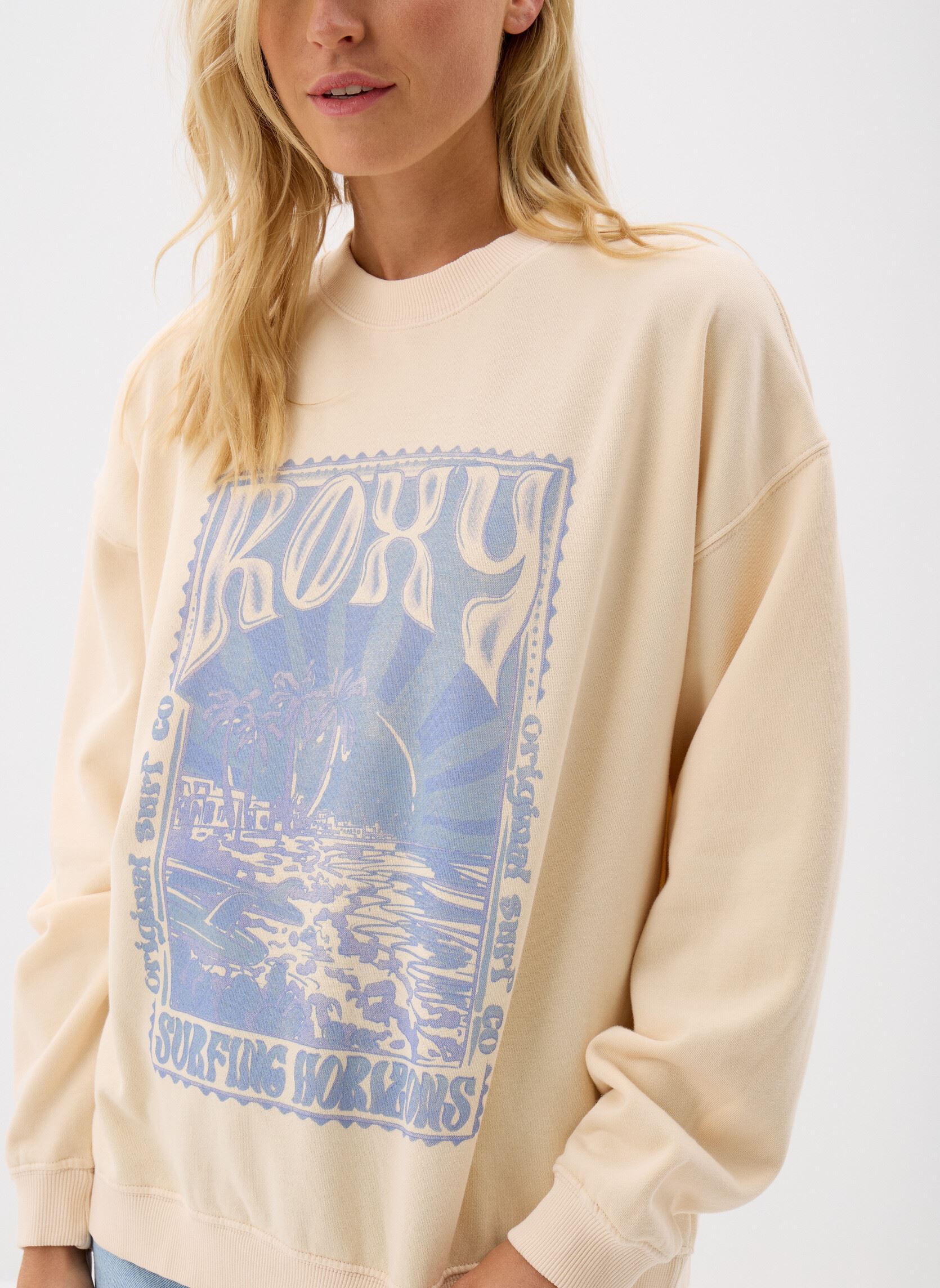 Sweater LINEUP OS CREW dames beige Roxy Sweater LINEUP OS CREW dames beige PARCHMENT