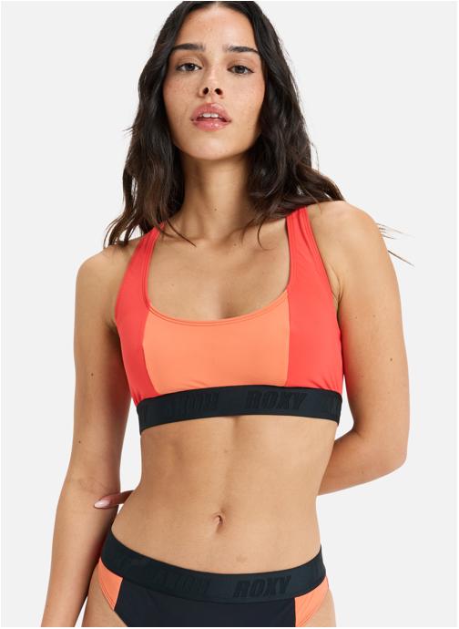 Roxy Hauts de maillot balconnet Roxy Active Colorblock femme rouge
