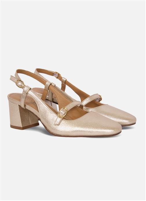 JULES & JENN Escarpins Escarpins slingback cuir metallisé doré femme or et bronze