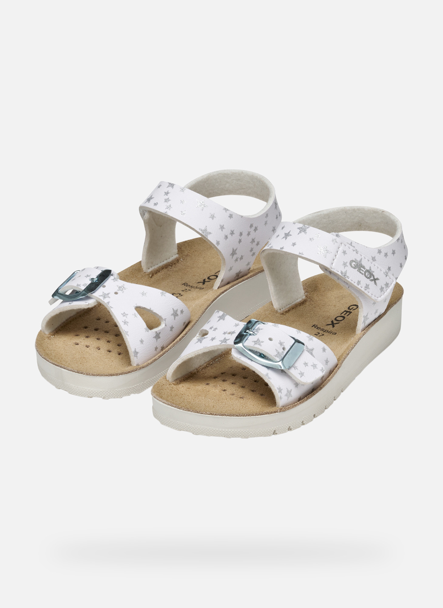 Sandales J SANDAL COSTAREI GI fille blanc Geox Sandales J SANDAL COSTAREI GI fille blanc Blanc