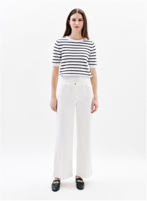 Caroll Pantalons droit 251P-PIETRO femme blanc