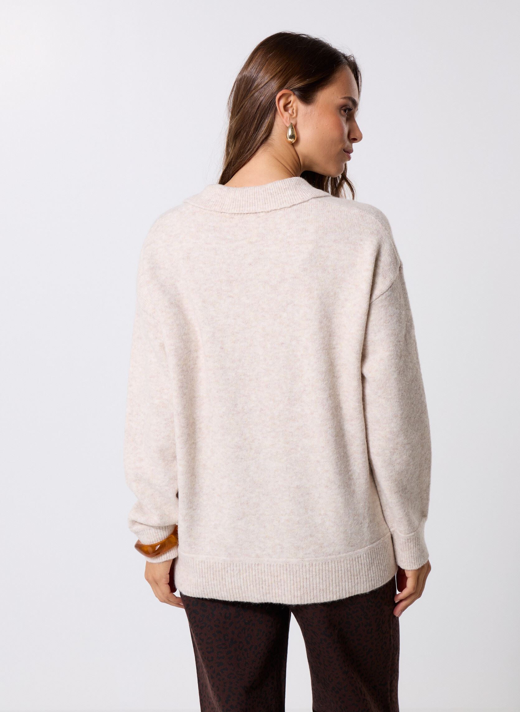 Pullover MANUELLA damen beige MADE BY Pullover MANUELLA damen beige MELANGE ECRU