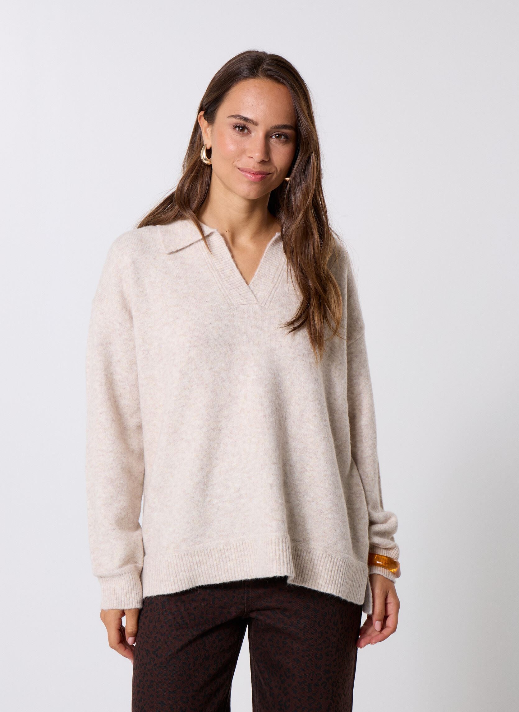 Pullover MANUELLA damen beige MADE BY Pullover MANUELLA damen beige MELANGE ECRU