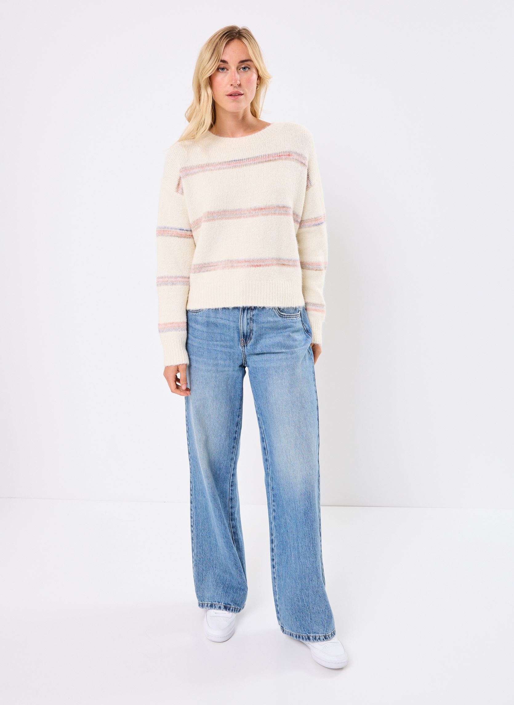 Truien MATIE dames beige MADE BY Truien MATIE dames beige IMP_RAYURE AQUARELLE_MULTICO