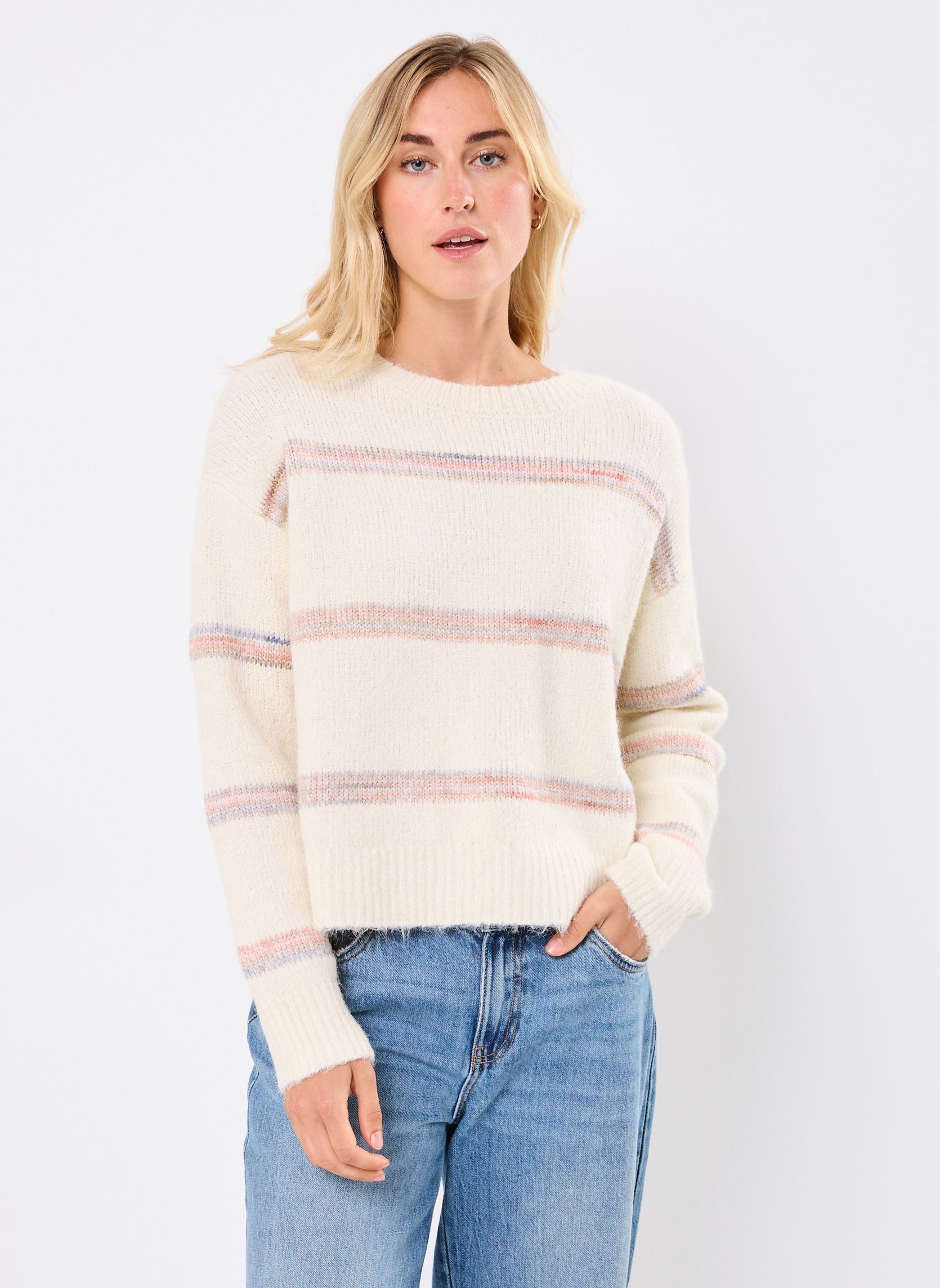 Truien MATIE dames beige MADE BY Truien MATIE dames beige IMP_RAYURE AQUARELLE_MULTICO