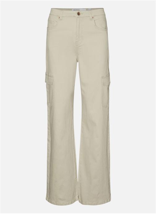 Vero Moda Pantalons droit Pantalon coton cargo femme blanc