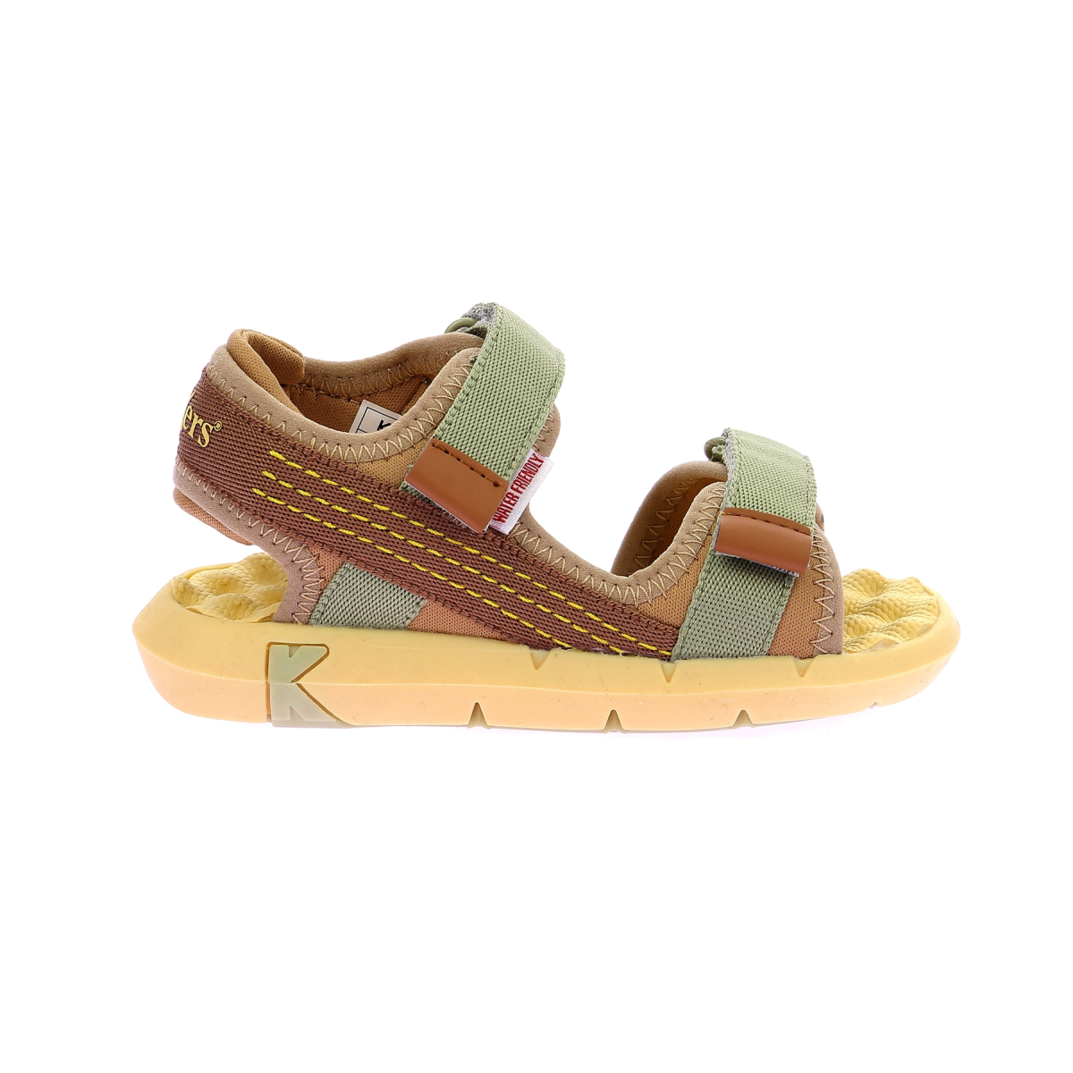 Sandales Kickers En Cuir Marron Et Rose - Taille 36 - Occasion En Bon état Avec Lanières Réglables