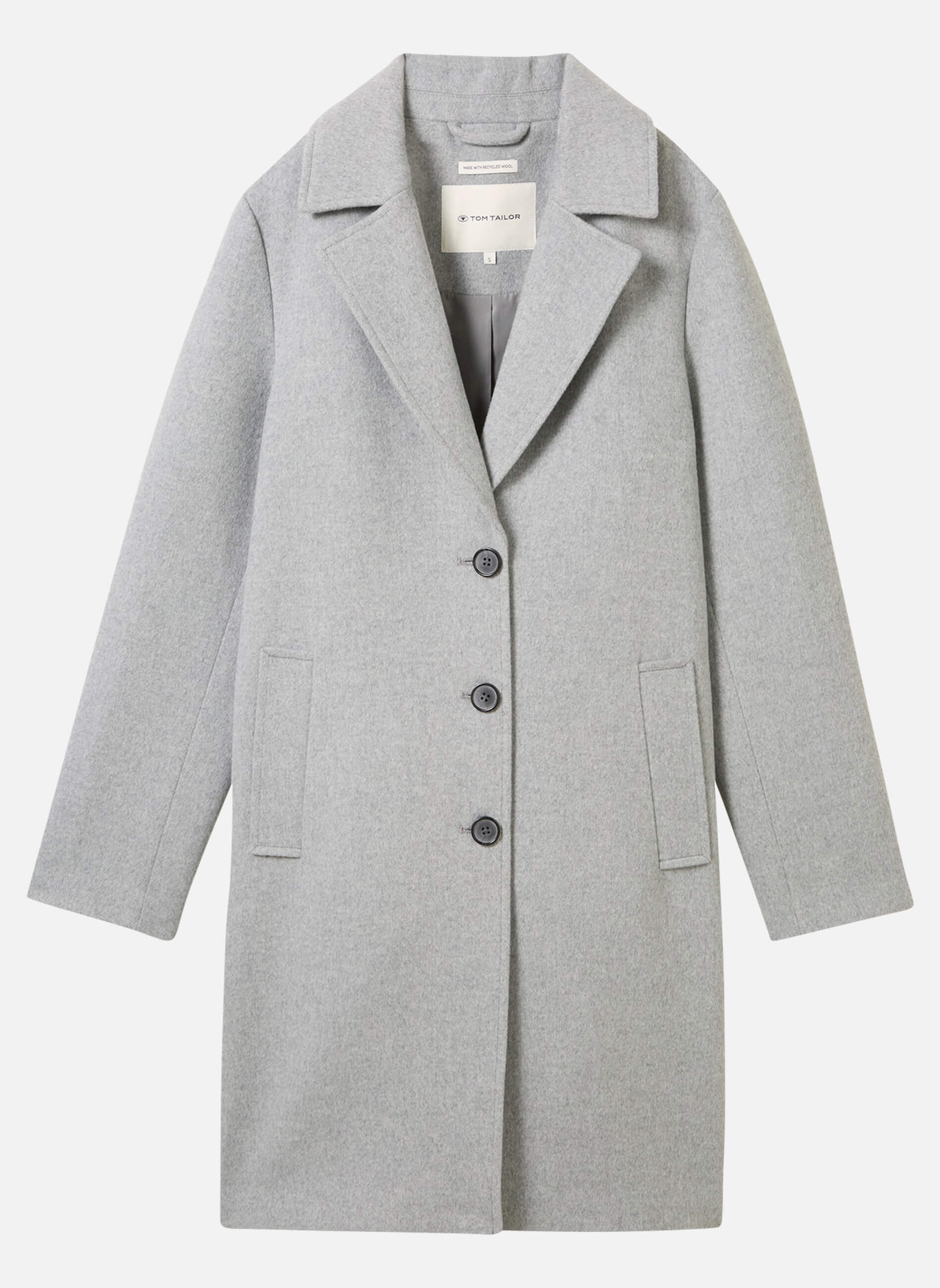 Manteaux classiques Manteau gris uni avec une coupe longue un col cranté et une fermeture boutonnée femme gris Tom Tailor Manteaux classiques Manteau gris uni avec une coupe longue un col cranté et une fermeture boutonnée femme gris Gris