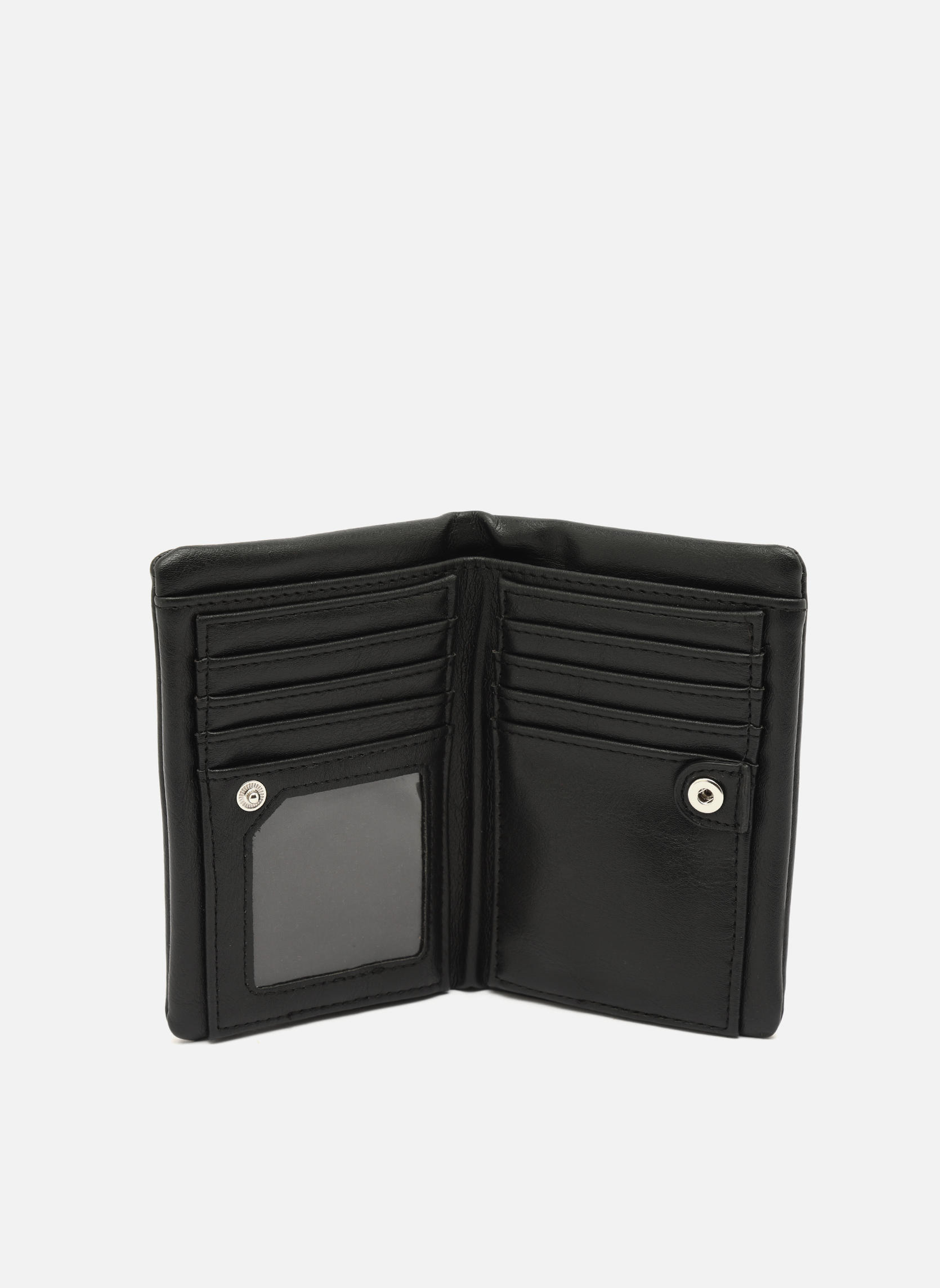 Porte monnaie ou porte feuille sequoia En cuir vieilli noir effet vintage 14x11cm Fermé - Accessoires & Bagagerie