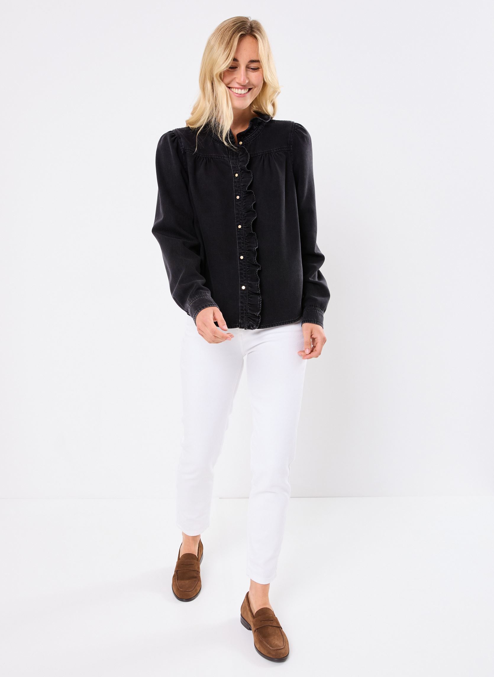 Camisas de manga larga CDENIMRUF mujer negro Georgia Rose Camisas de manga larga CDENIMRUF mujer negro DENIM BLACK