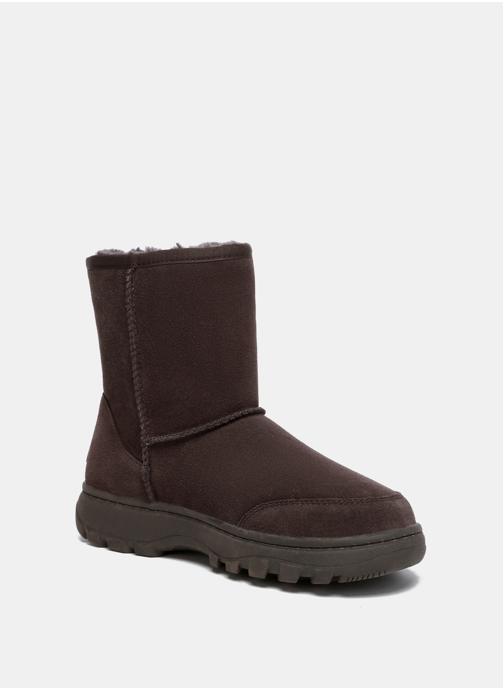 EverAu Australia Bottes Bottines courtes femme en peau de mouton avec fermeture éclair - Starling femme marron