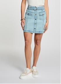 Jupes mi-longues 251-JOLAM femme bleu Morgan Jupes mi-longues 251-JOLAM femme bleu Bleu denim