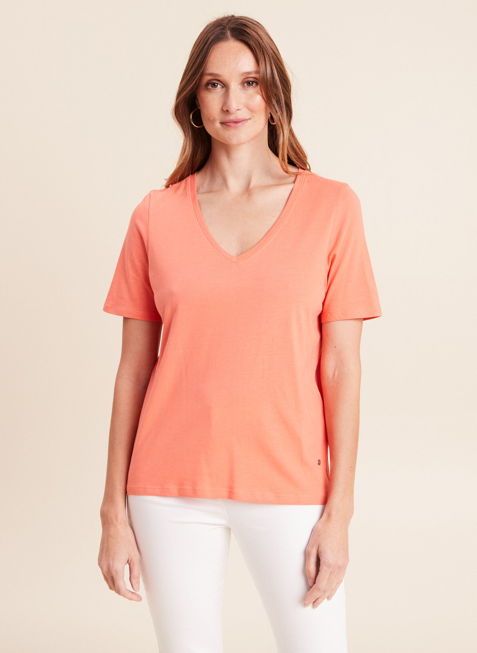 Tee-shirts TIBRICOEUR femme orange Bréal Tee-shirts TIBRICOEUR femme orange Orange fluo