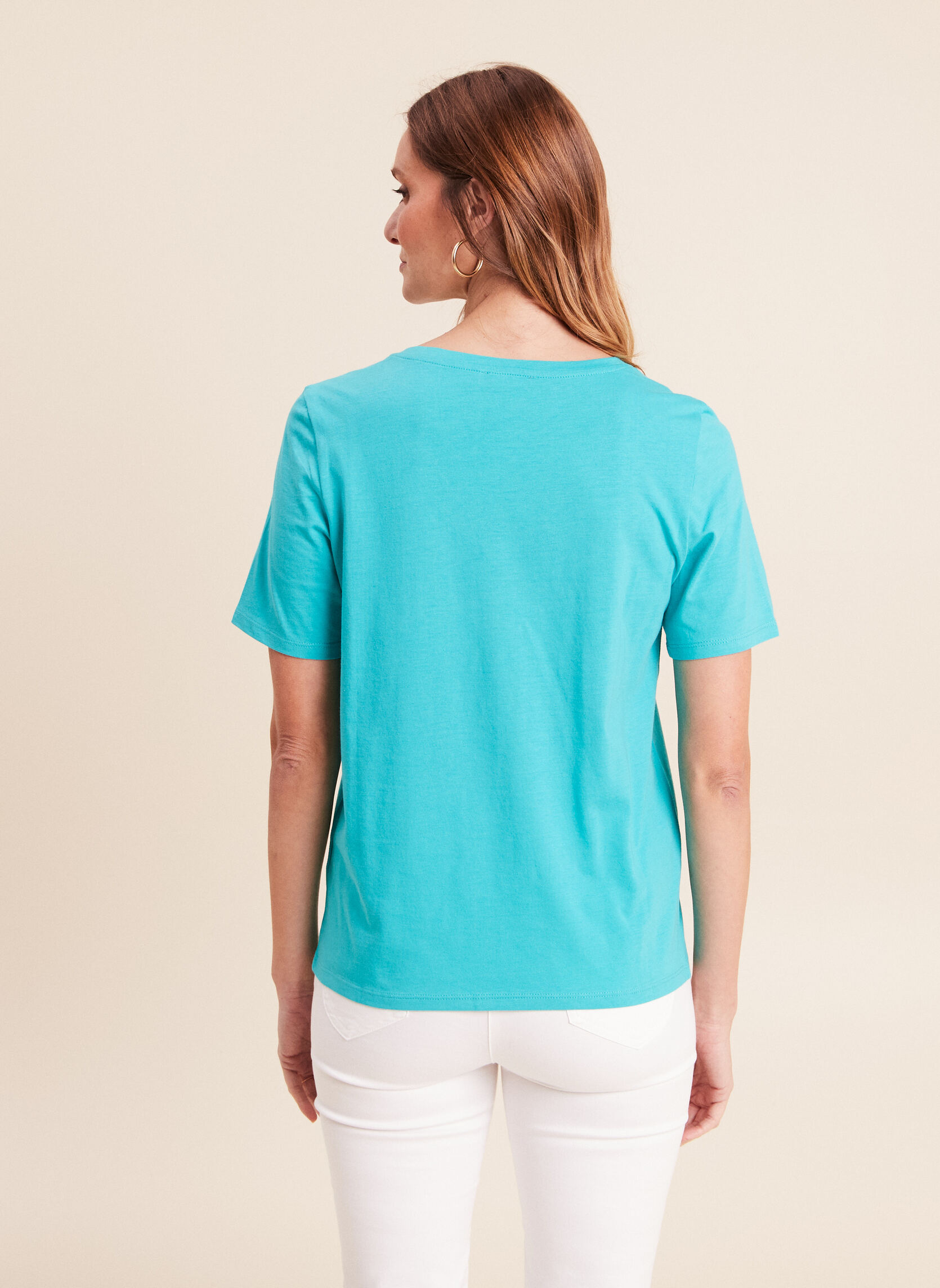 Tee-shirts TIBRICOEUR femme bleu Bréal Tee-shirts TIBRICOEUR femme bleu Turquoise
