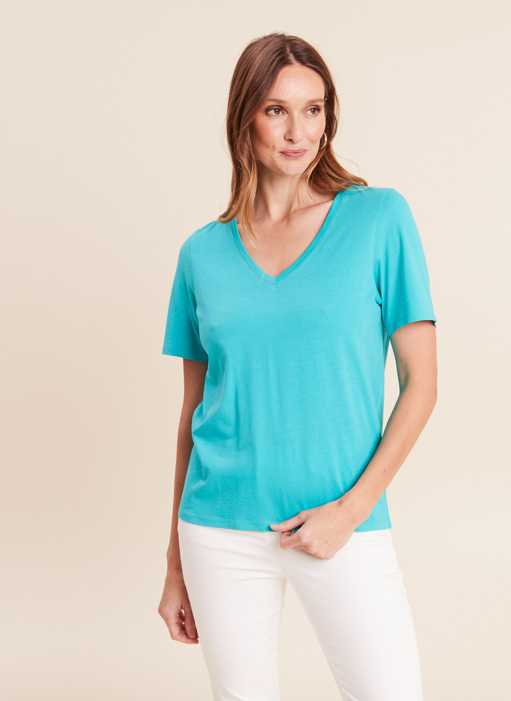 Tee-shirts TIBRICOEUR femme bleu Bréal Tee-shirts TIBRICOEUR femme bleu Turquoise