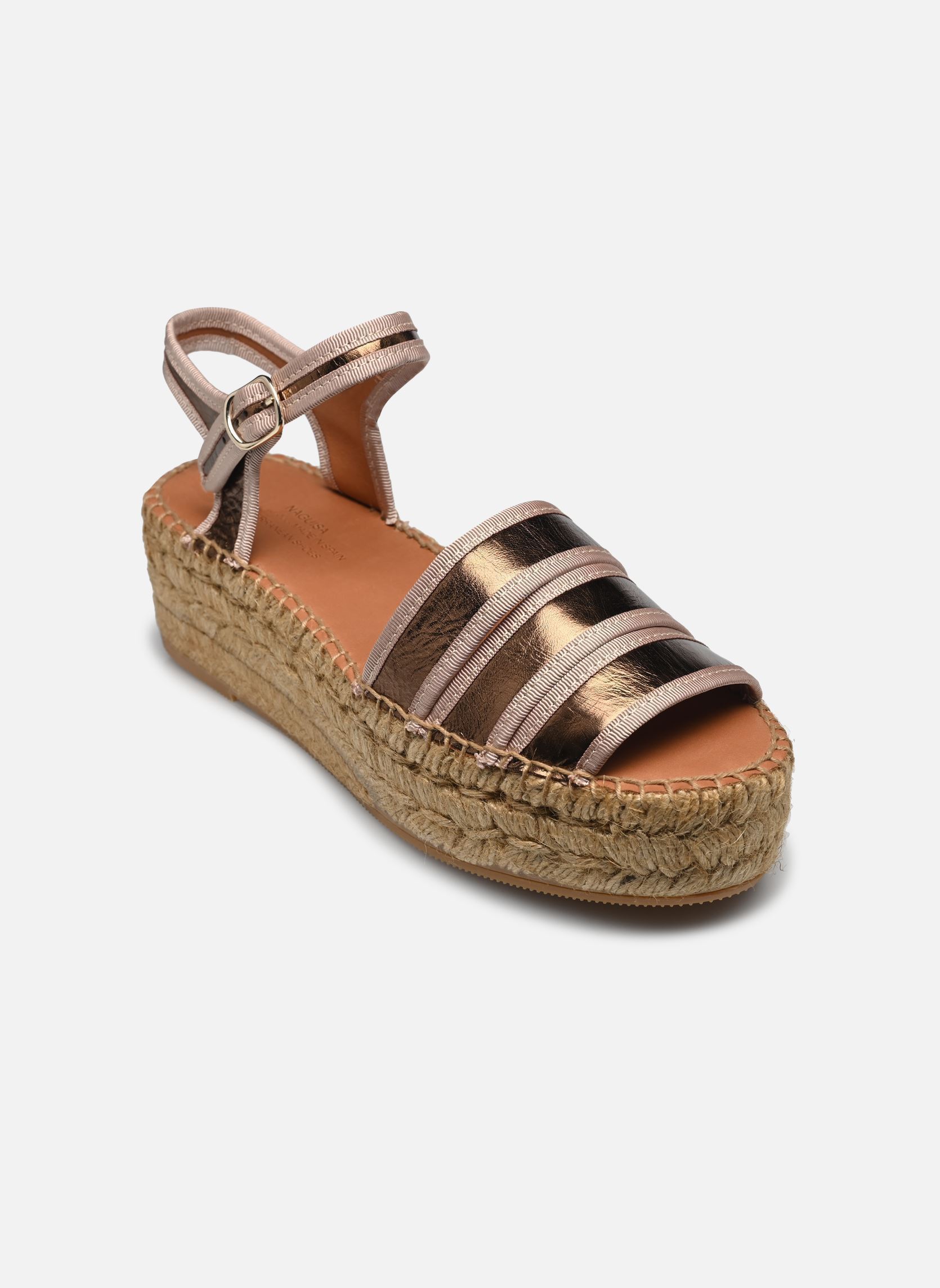 Espadrilles met sleehak en plateau Arachis dames goud en brons Naguisa Espadrilles met sleehak en plateau Arachis dames goud en brons GOLD